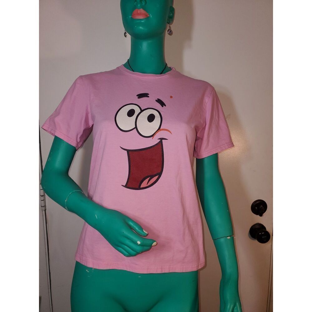 Nickelodeon Sponge Bob Square Pants  Smiling Patrick Pink T Shirt Size S